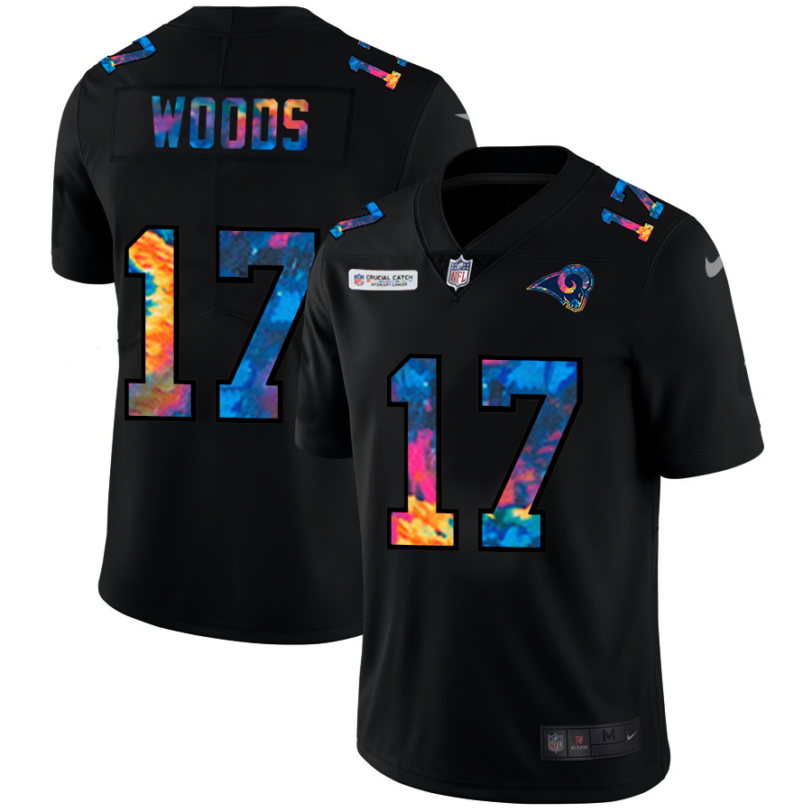 NFL Los Angeles Rams #17 Robert Woods Men Nike MultiColor Black 2020 Crucial Catch Vapor Untouchable Limited Jersey->minnesota vikings->NFL Jersey